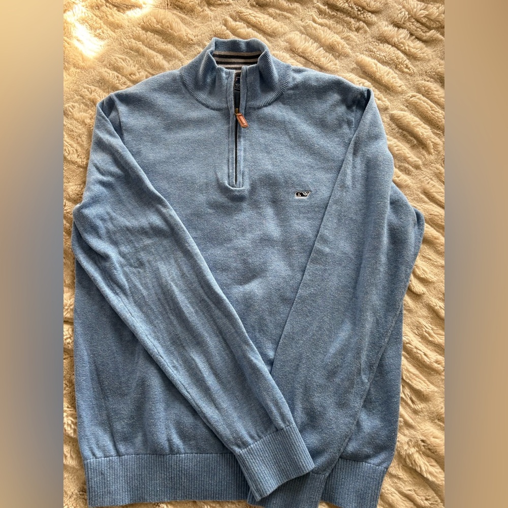 Men’s Vineyard Vines Blue Quarter-Zip Men's Sweater - size small